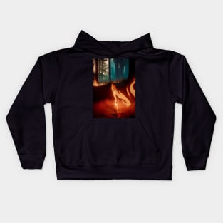 Fire In The Forest. Kids Hoodie